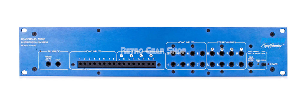 Furman HDS-16 Headphone/Audio Distribution System and Furman HRM-16 Headphone Remote Mixers Front