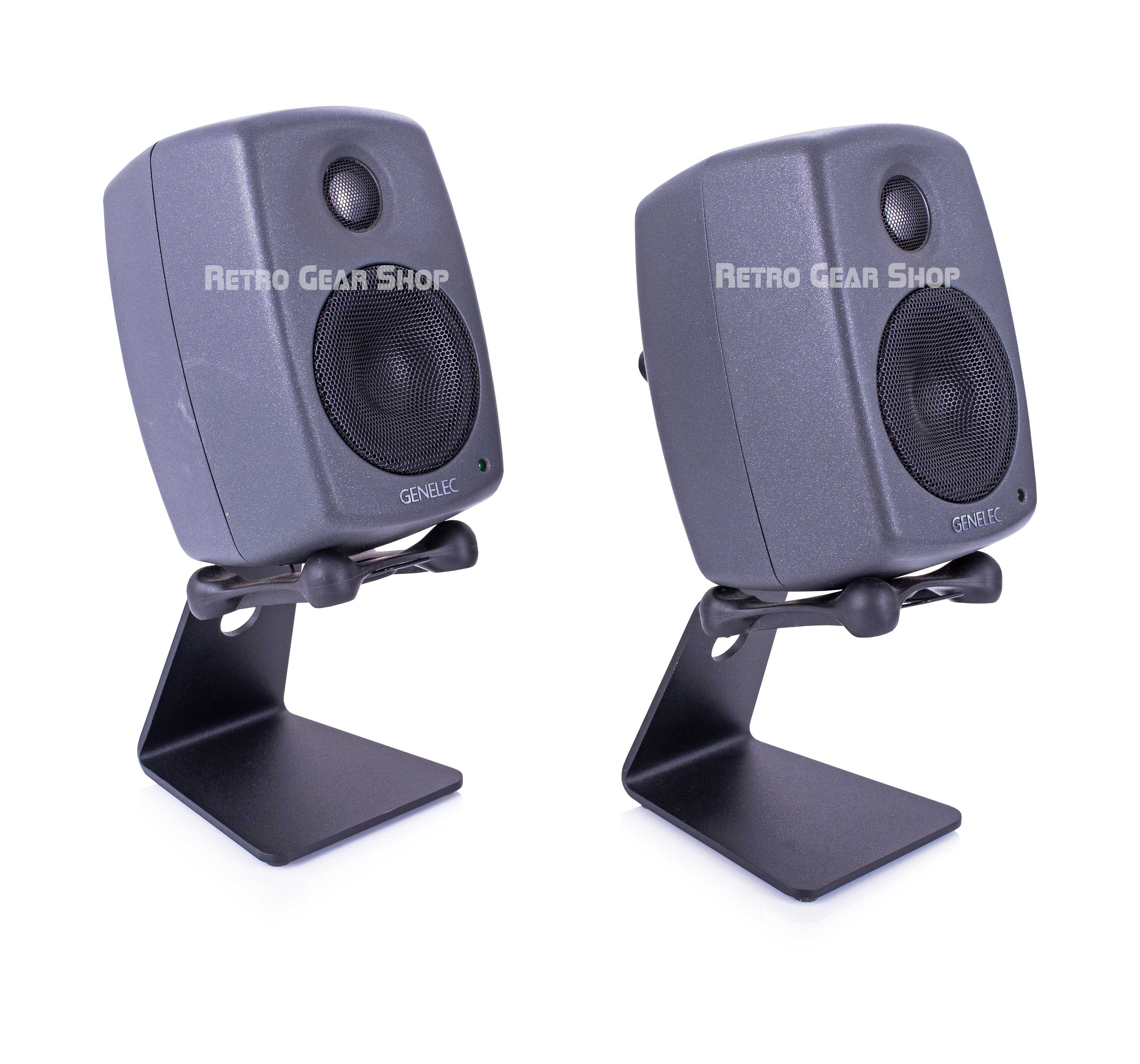Genelec 8010A Pair with Stand Powered Studio Monitor Speakers