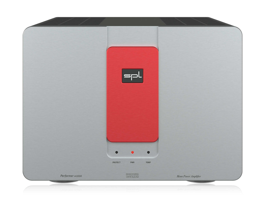 SPL Audio Performer m1000 Monoblock Power Amplifier Silver Red Front