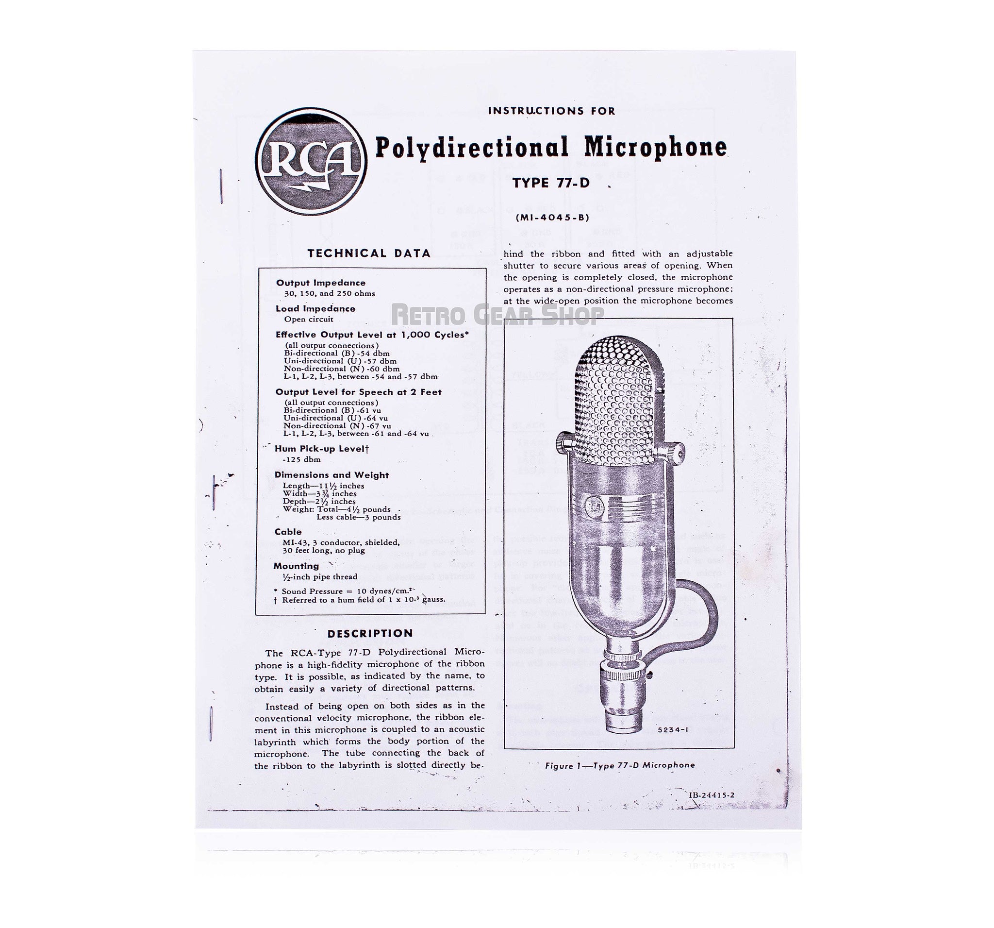 RCA 77D Manual
