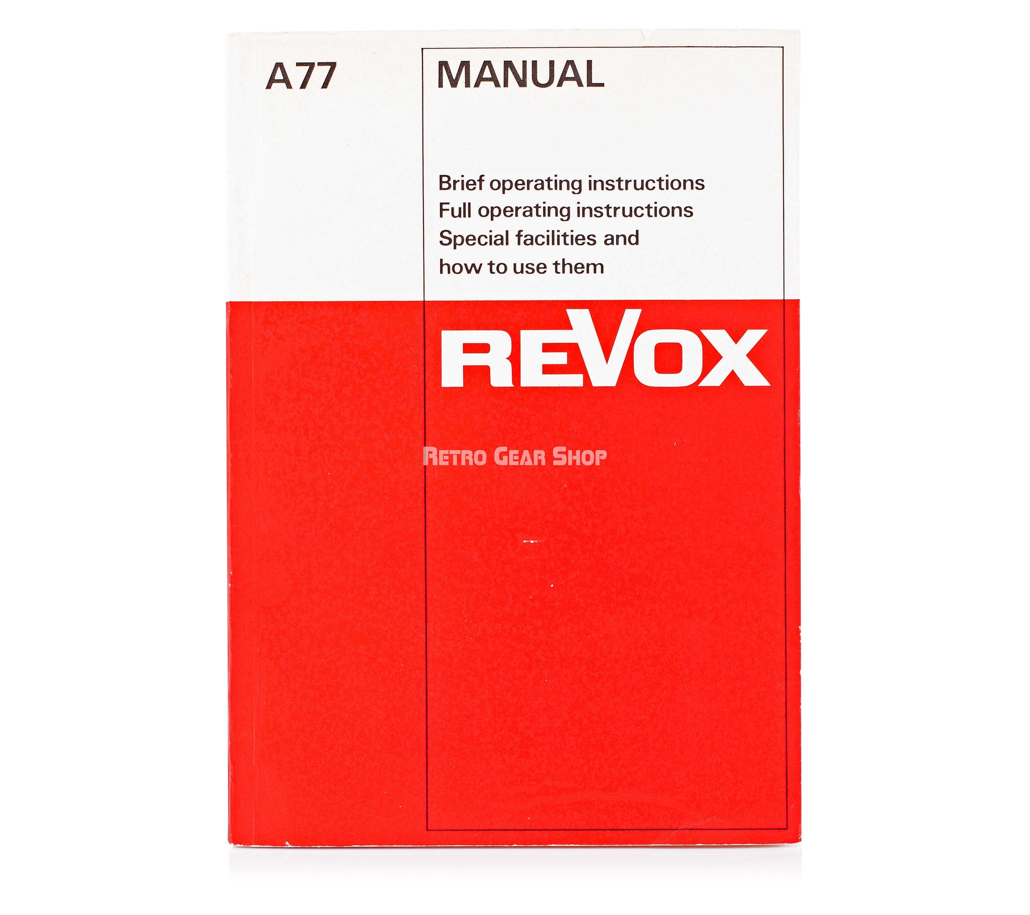 Revox A77 Manual
