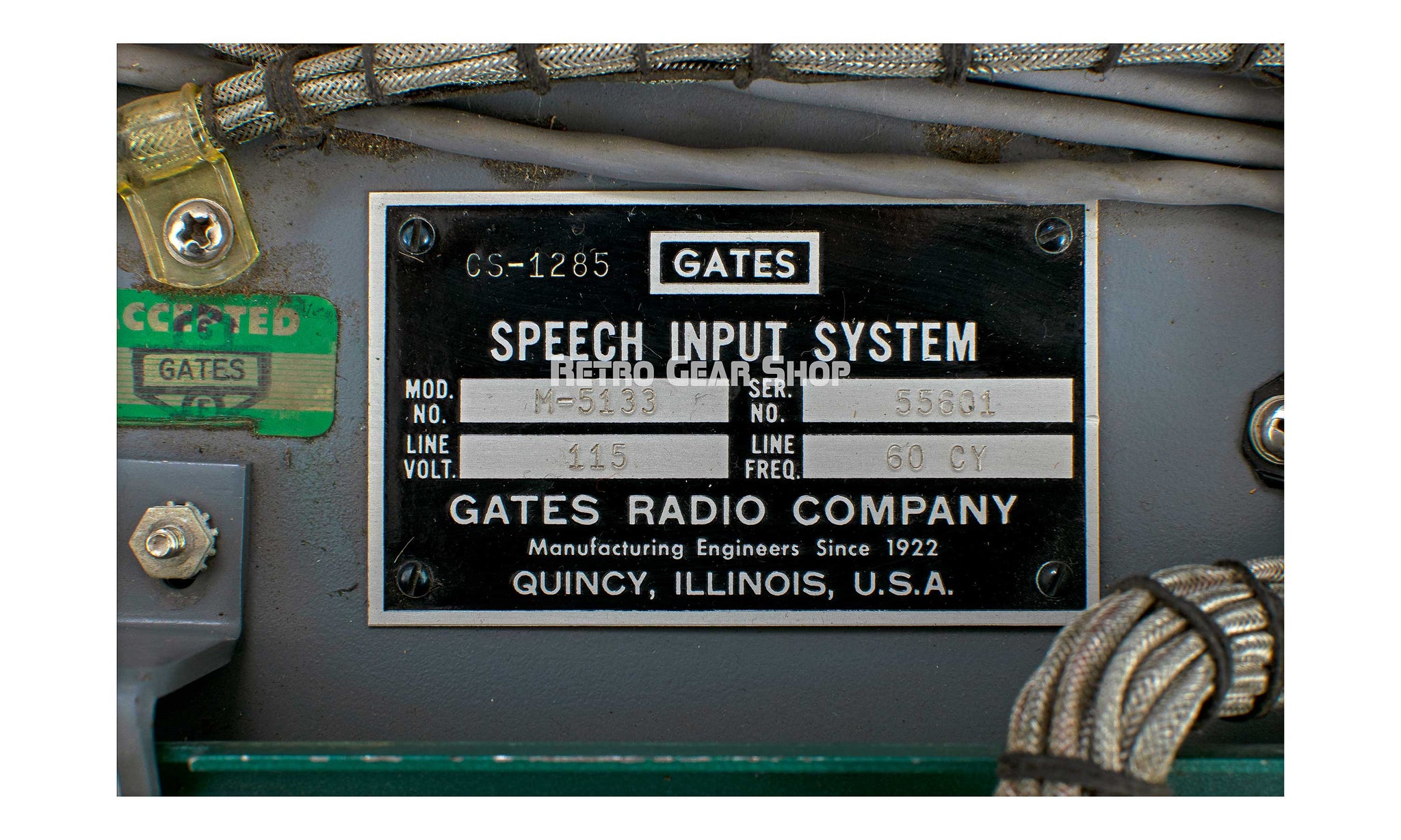 Gates Gatesway Tube Console Serial Badge