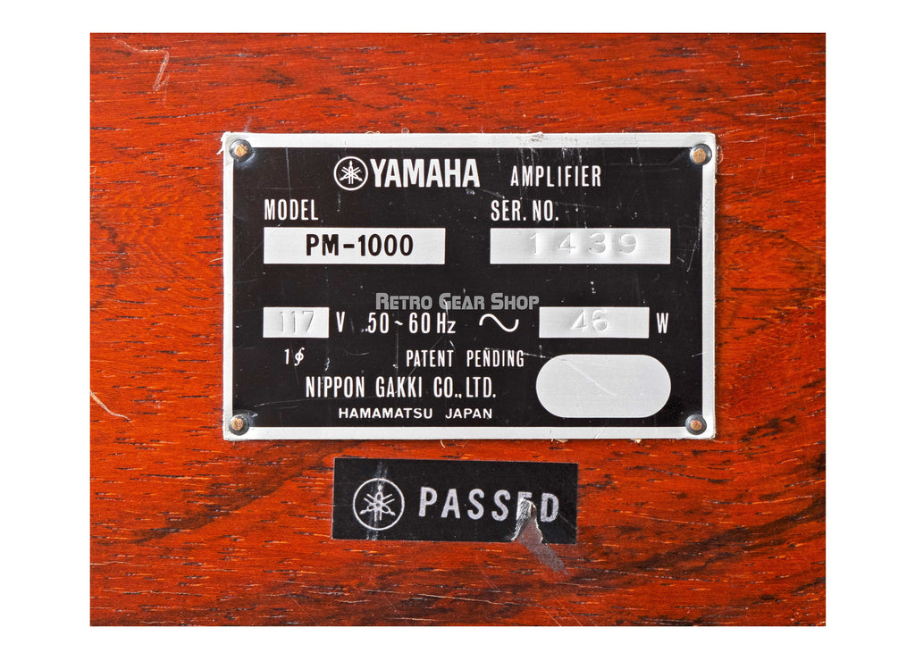 Yamaha PM-1000 with Altec 1588B Serial Badge