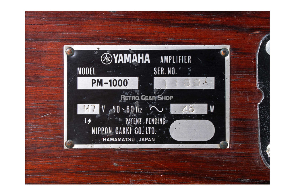 Yamaha PM-1000 Serial Badge