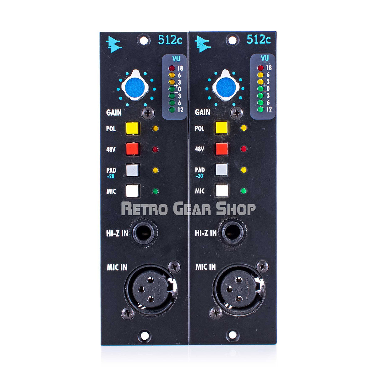 API Audio 512C Sequential Stereo Pair 500 Series Mic Microphone Preamp ...