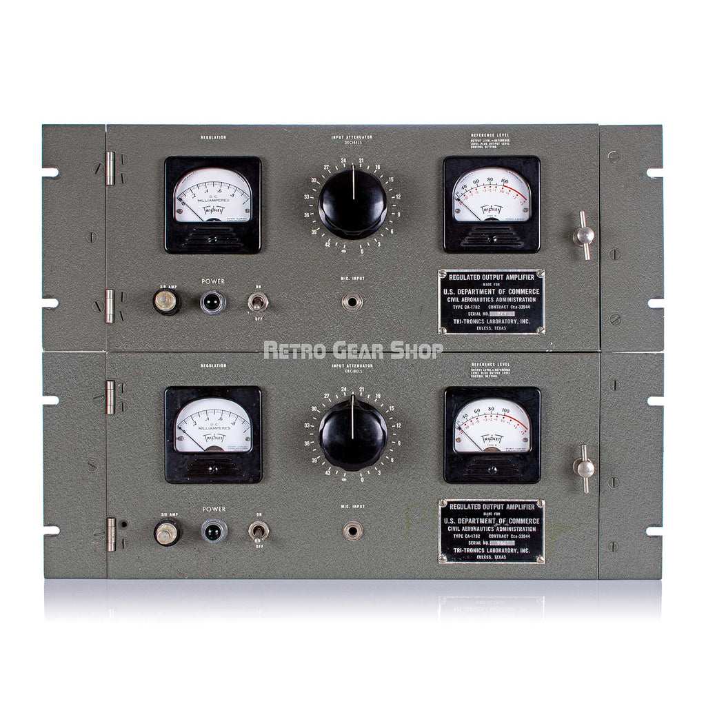 U.S. Department of Commerce CAA Tri-tronics Laboratory Vintage Rare Tube Compressor CA-1782 Limiter Pair