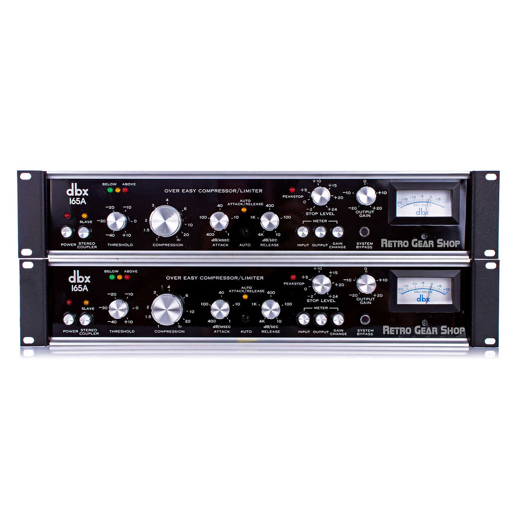 dbx 165A Over Easy Compressor / Limiter Sequential Stereo Pair Rare Vintage