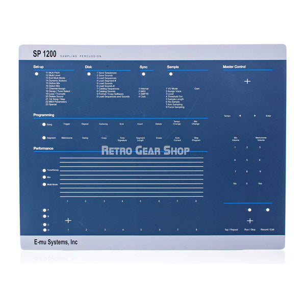 Emu SP1200 Faceplate Overlay Decal Graphics Replacement Panel