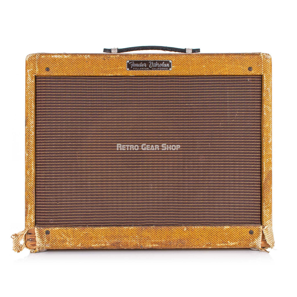 Fender Vibrolux Tweed Deluxe New Handle Tube Combo Guitar Amplifier Rattan Grill Vintage Rare