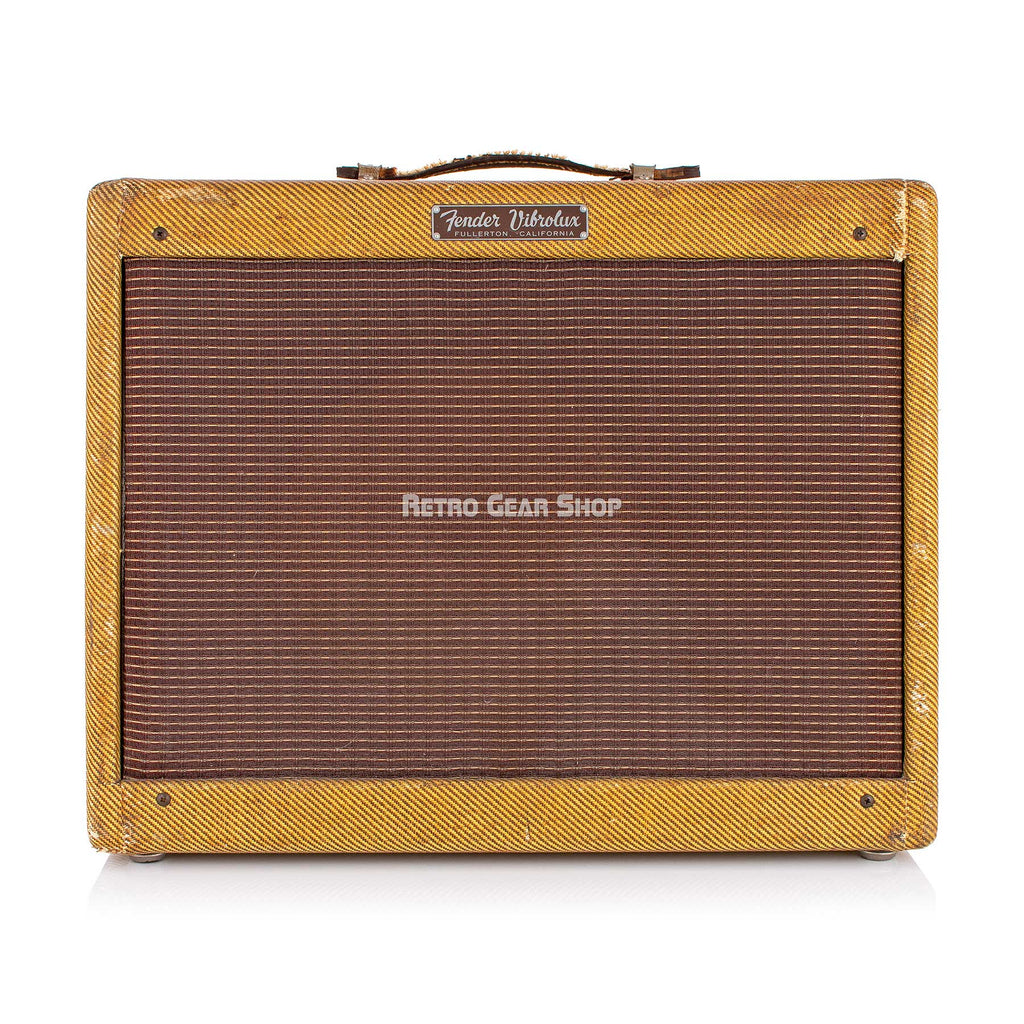 Fender Vibrolux Tweed Deluxe New Handle Tube Combo Guitar Amplifier Rattan Grill Vintage Rare Model 5F11