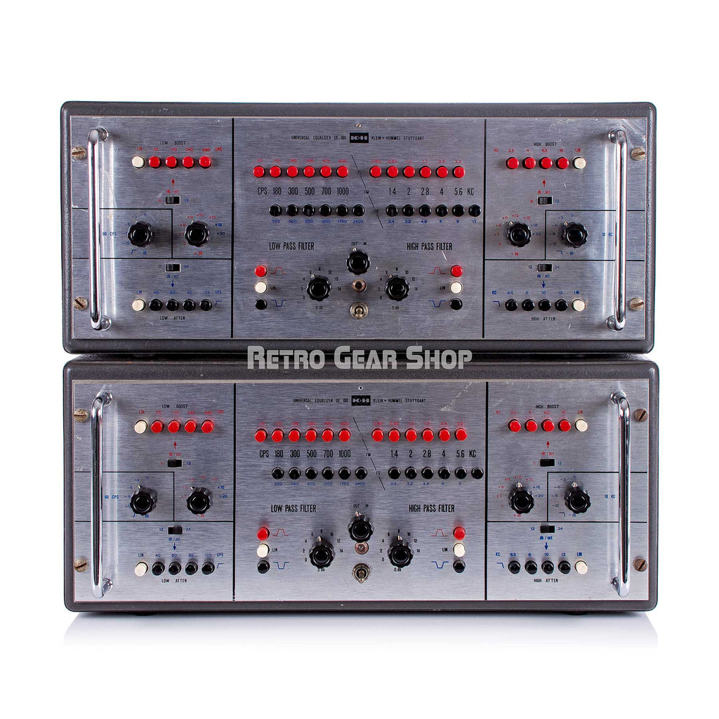 Klein & Hummel UE-100 Stereo Pair Serviced Program Equalizer Tube EQ K&H K+H UE100 Vintage Rare