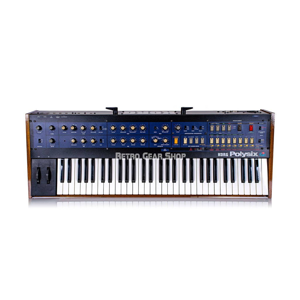 Korg PolySix PS-6 Analog Polyphonic Synth Custom Walnut Case + Kiwisix Midi Mod Overlay Serviced