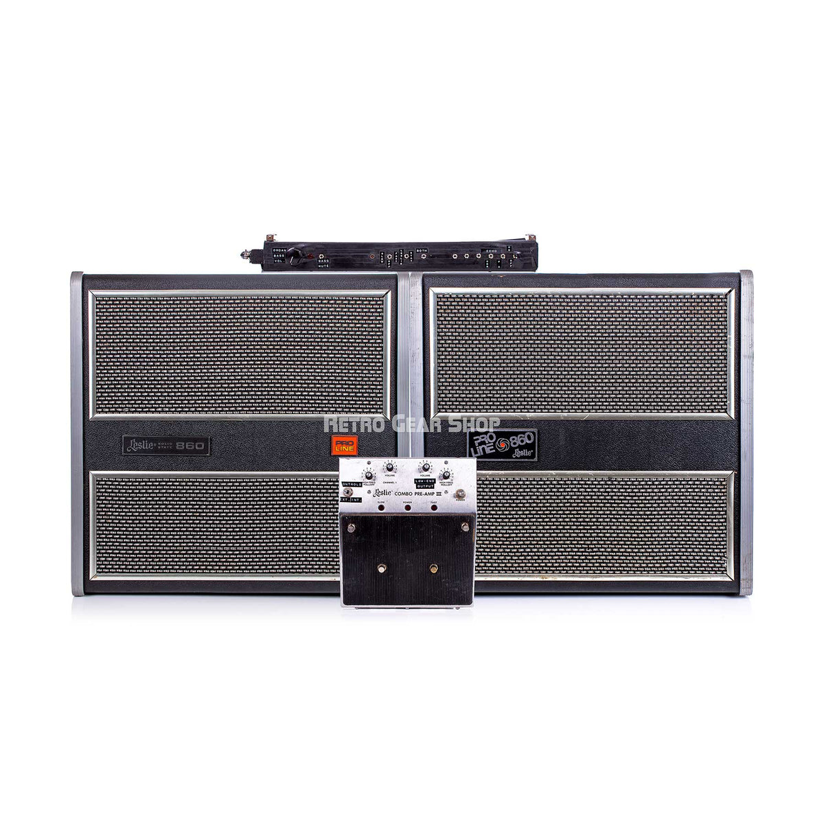Leslie Proline Model 860 Speaker Amplifier Preamp Remote Set Pair