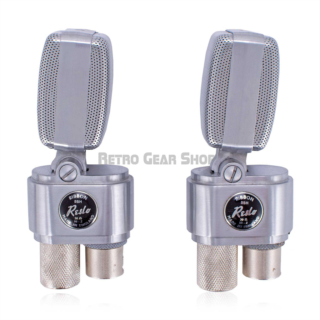 Reslo RBH Black Pair Ribbon Microphone Xaudia Restored Vintage Rare