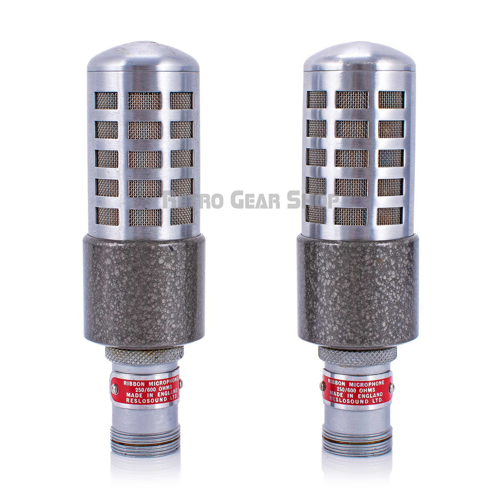 Reslosound PRM Microphone Stereo Pair Ribbon Mic Vintage Rare Reslo