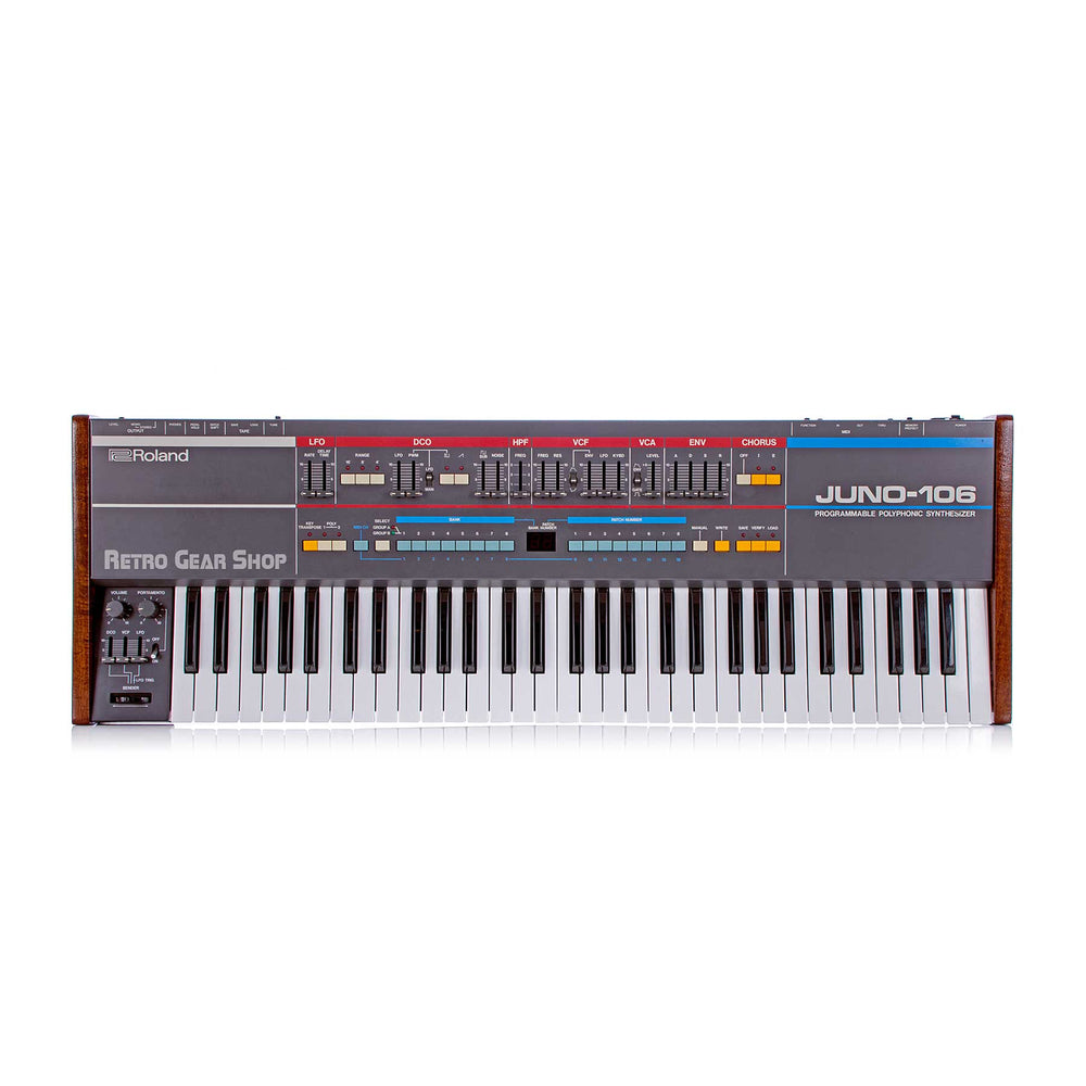 Roland Juno-106 Custom Wood + Flight Case