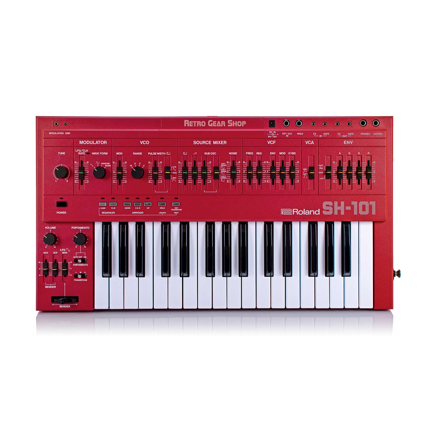 Roland SH-101 Red Serviced Monophonic Analog Synthesizer Rare 