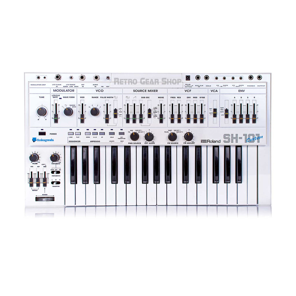Roland SH-101 Custom White + Mods Funkagenda Rare Vintage Analog Synthesizer SH101