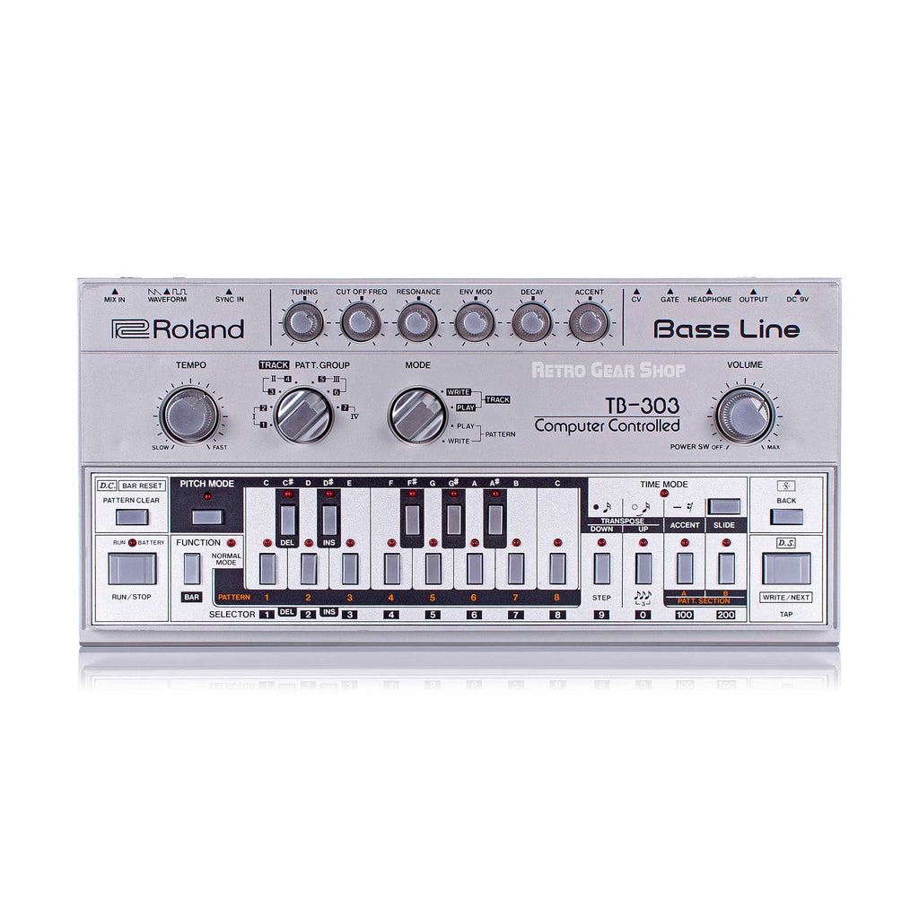 Roland TB-303 TB303 Bassline Rare Vintage Analog Synthesizer Synth Exc with original silver carry gig bag