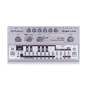 Roland TB-303 TB303 Bassline Rare Vintage Analog Synthesizer Synth Exc with original silver carry gig bag