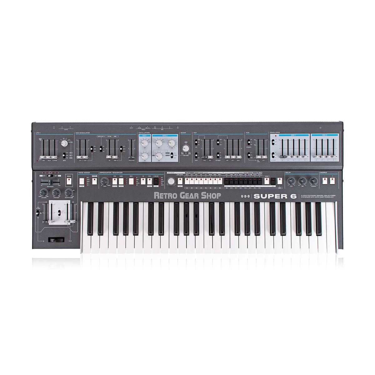 UDO Audio Super 6 Binaural Analog Hybrid Polysynth Synth Black– Retro ...