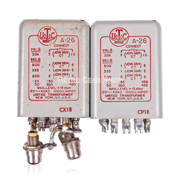 UTC A-26 Pair Transformers Vintage Rare A26
