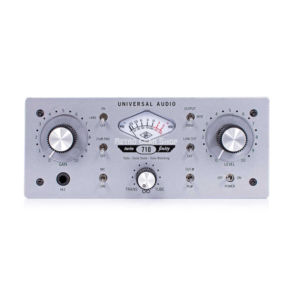 Universal Audio 710 Twin Finity Mic PreampMono hybrid Tube Solid State Mic Preamplifier DI Tube FET