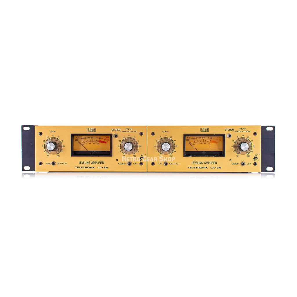 Urei Teletronix LA-3A Gold Stereo Leveling Amplifier Pair Vintage