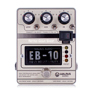Walrus Audio EB-10 Cream Preamp EQ Boost Guitar Effect Pedal