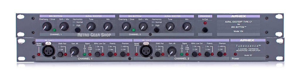 Aphex Aural Exciter Model 104 + Tubessence Model 107 Front