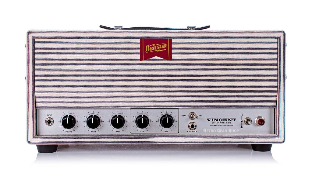Benson Vincent Head White Classic Striped Front