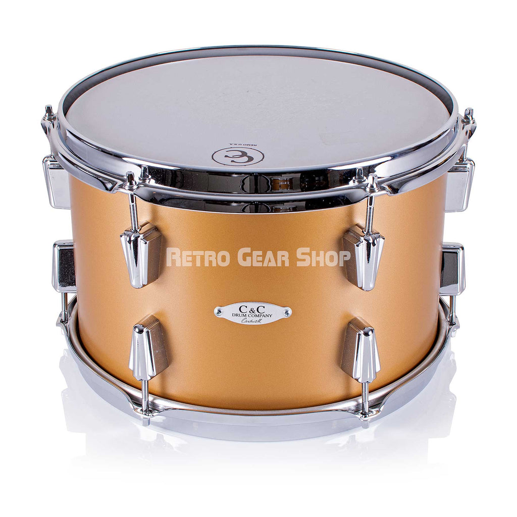 C&C Drums Satin Gold Kit Rack Tom 12" Front