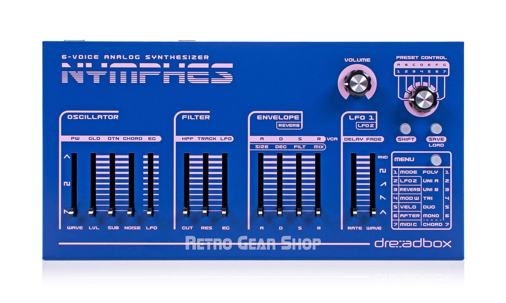 Dreadbox Nymphes 6-voice analog polyphonic synthesizer desktop synth