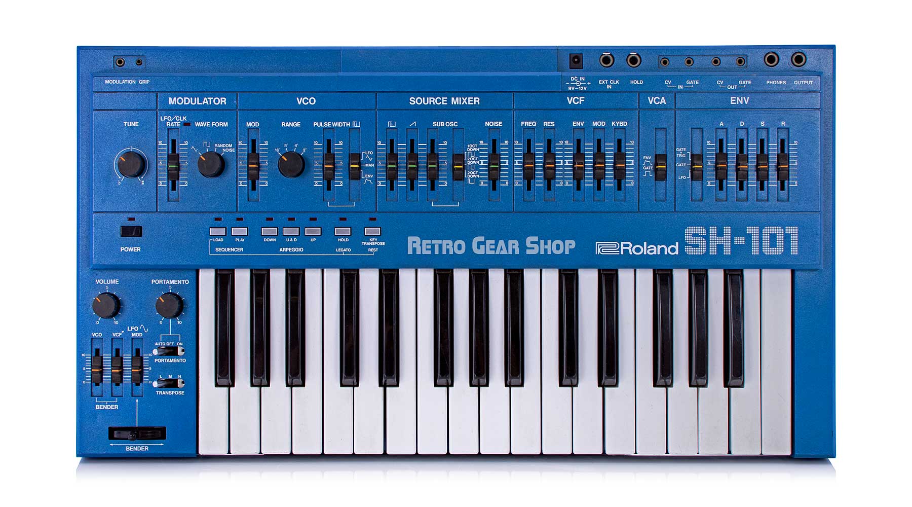 Roland SH-101 Blue Serviced Monophonic Analog Synthesizer Rare