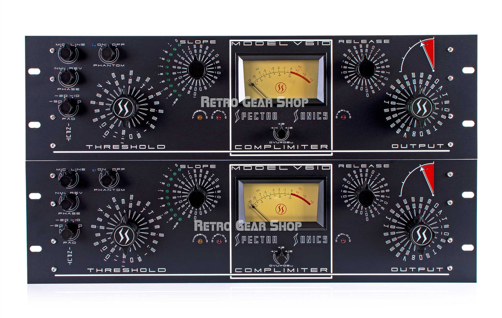 Spectra Sonics Complimiter Model V610 Black Faceplate Stereo Pair Front