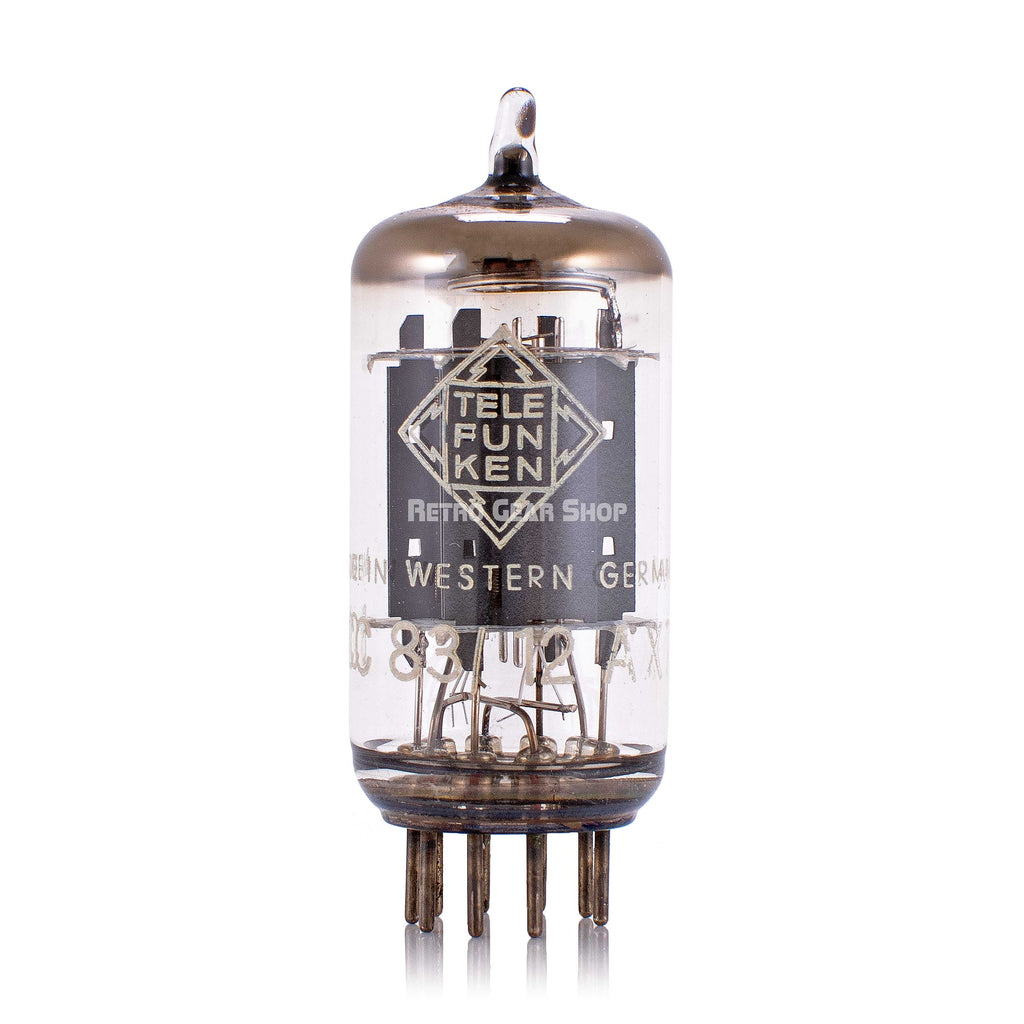 Telefunken Vacuum Tube ECC83 12AX7 Smooth Plate Diamond Bottom Front