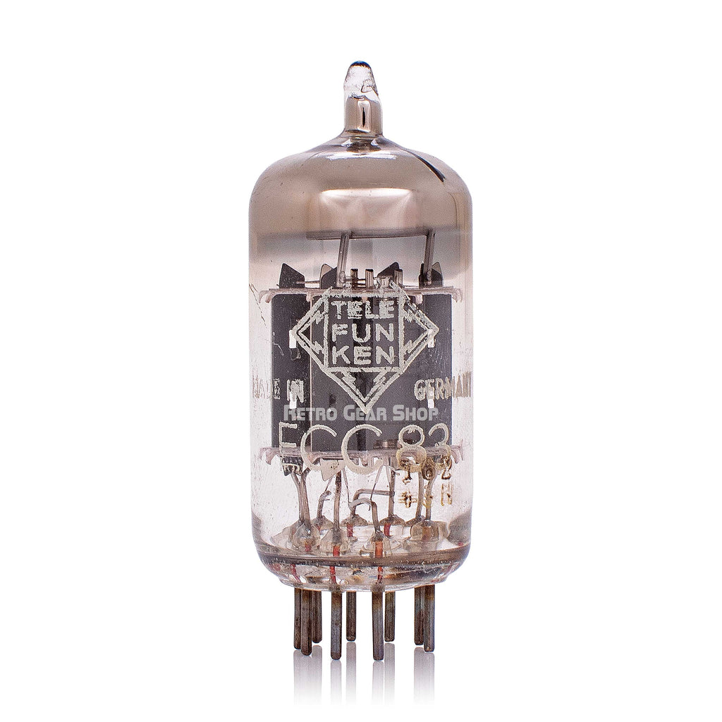Telefunken Siemens Munich ECC83 Ribbed Plate Circle Bottom Vacuum Tube Vintage Rare Made in Germany Front