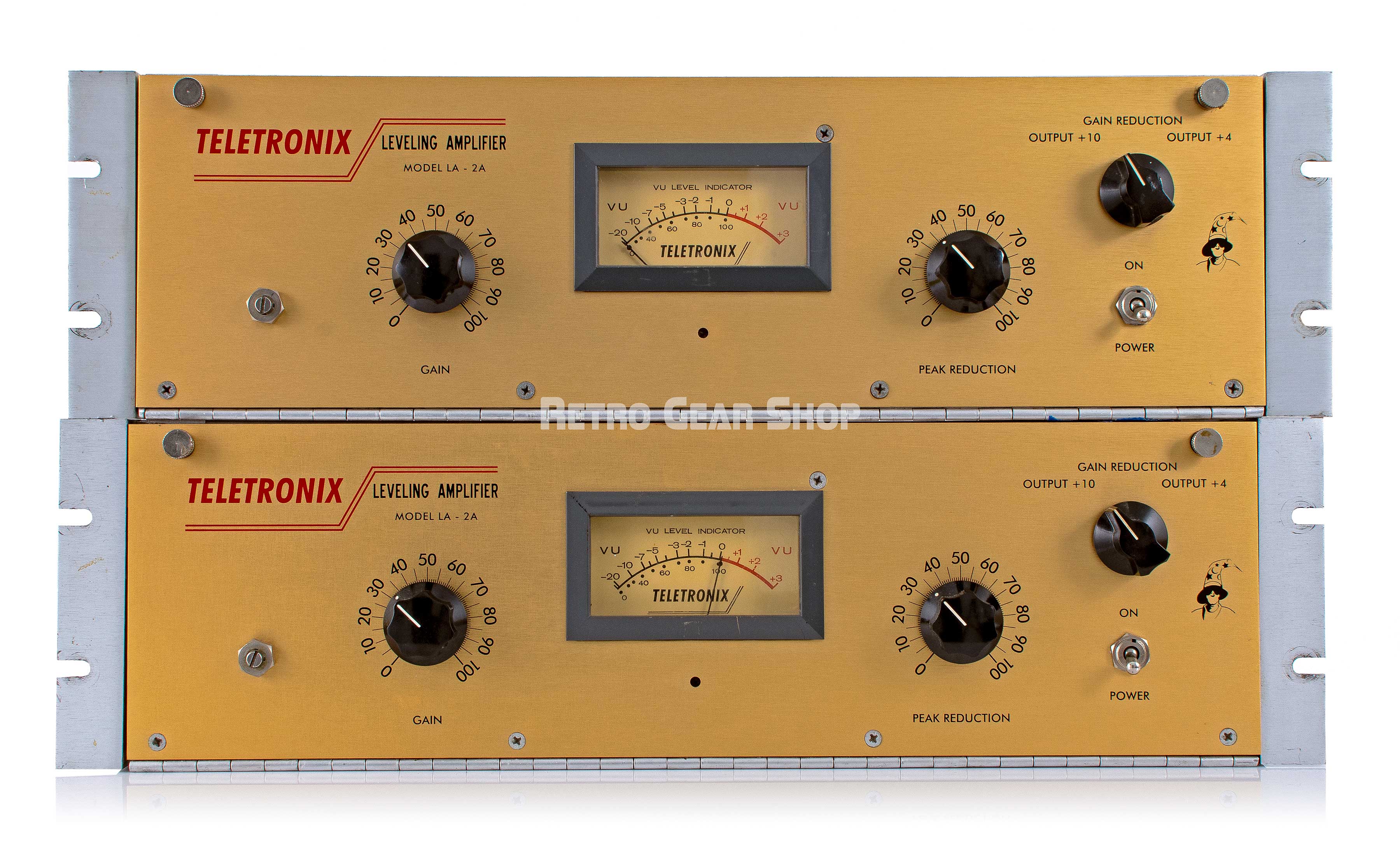 Teletronix Leveling Amplifier LA-2A Pair Gold Faceplates Vintage