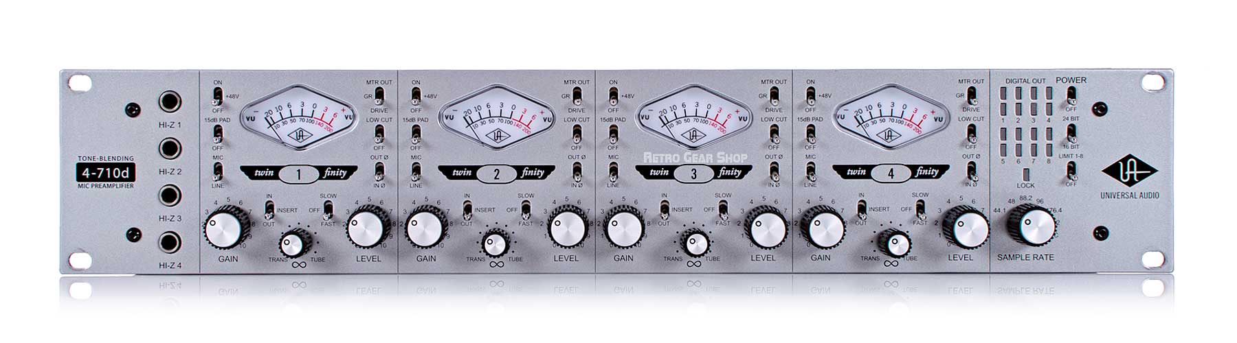 Universal Audio 4-710D Four Channel Mic Pre Microphone Preamp UA