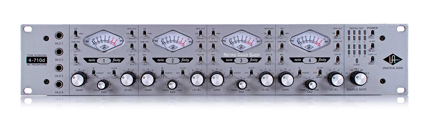 Universal Audio 4-710D Four Channel Mic Pre Microphone Preamp UA