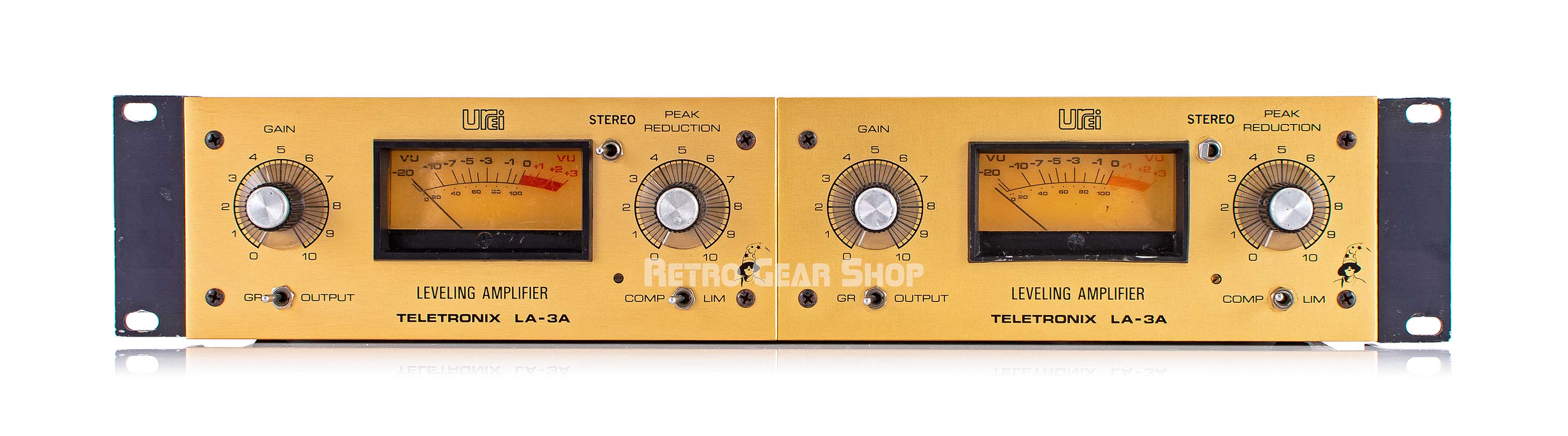 Urei Teletronix LA-3A Gold Stereo Leveling Amplifier Pair Vintage