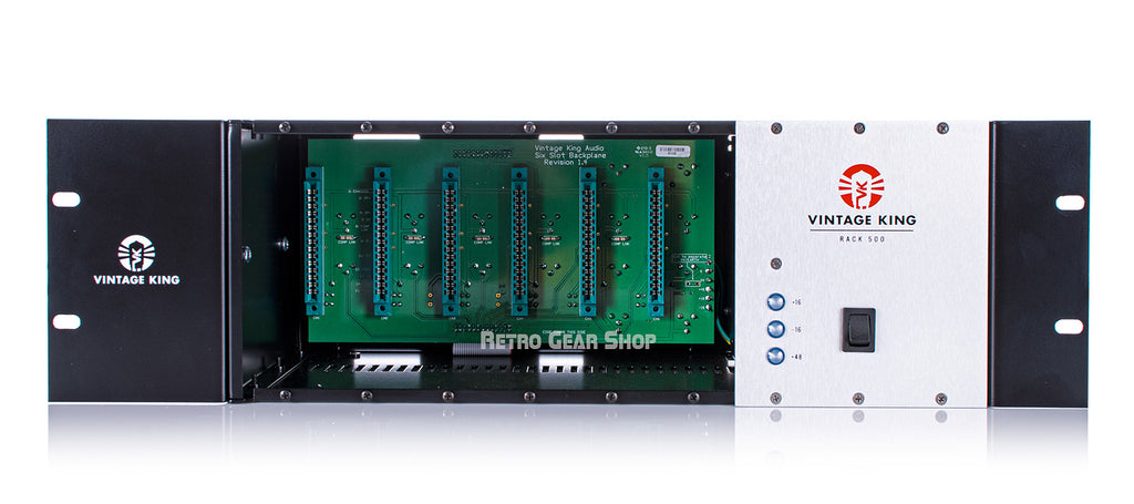 Vintage King Rack 500 - 6-Slot 500 Series Rack with Rack Ears Front