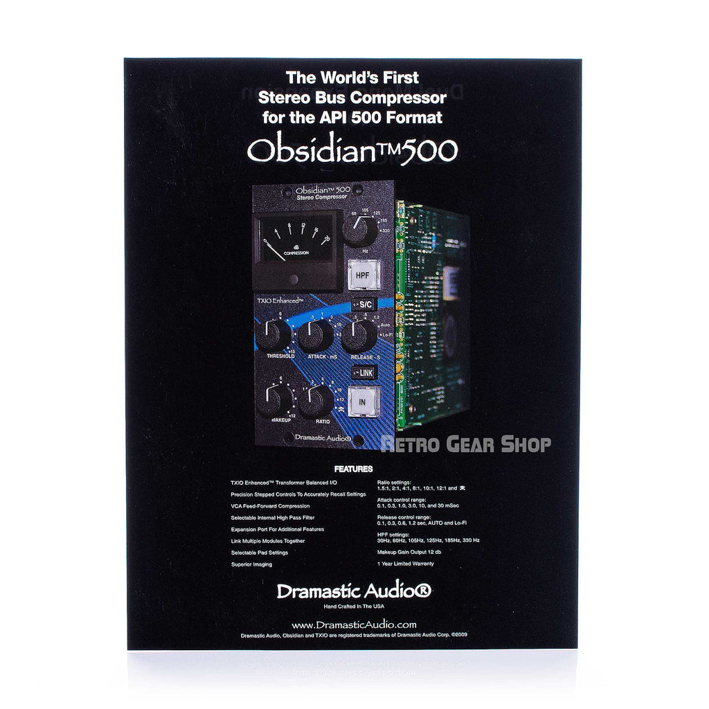 Dramastic Audio Obsidian 500 Brochure
