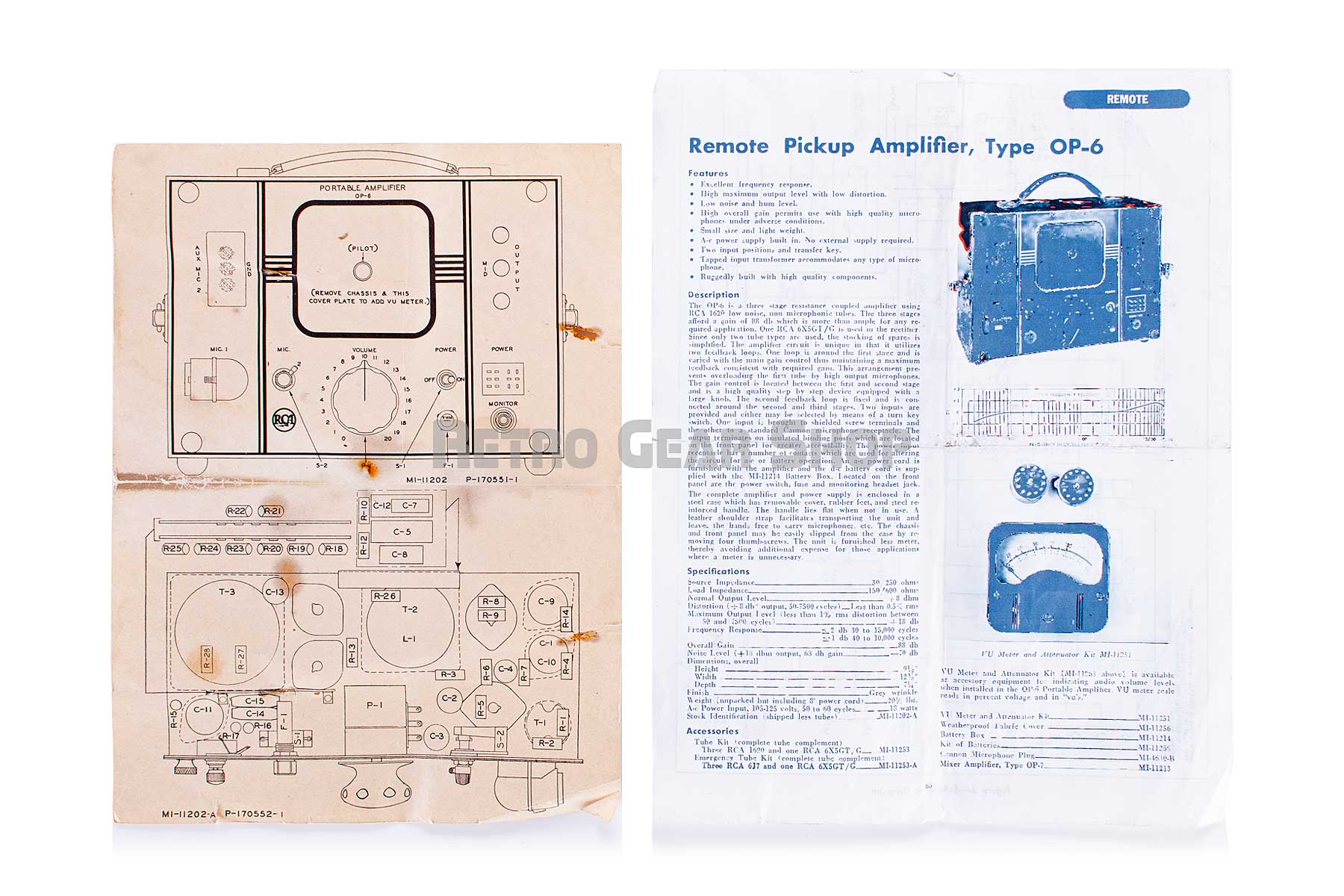 RCA Portable Amplifier OP-6 Manual
