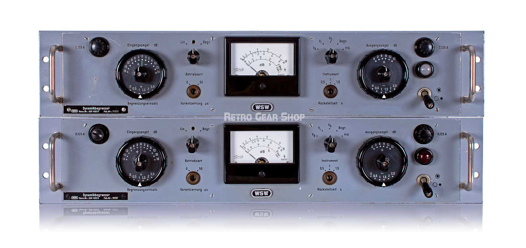 WSW Siemens Dynamikbegrenzer 601430B Rare Vintage Compressor Limiter Stereo Pair