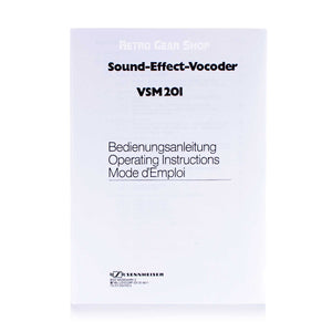 Sennheiser VSM201 Vocoder Manual