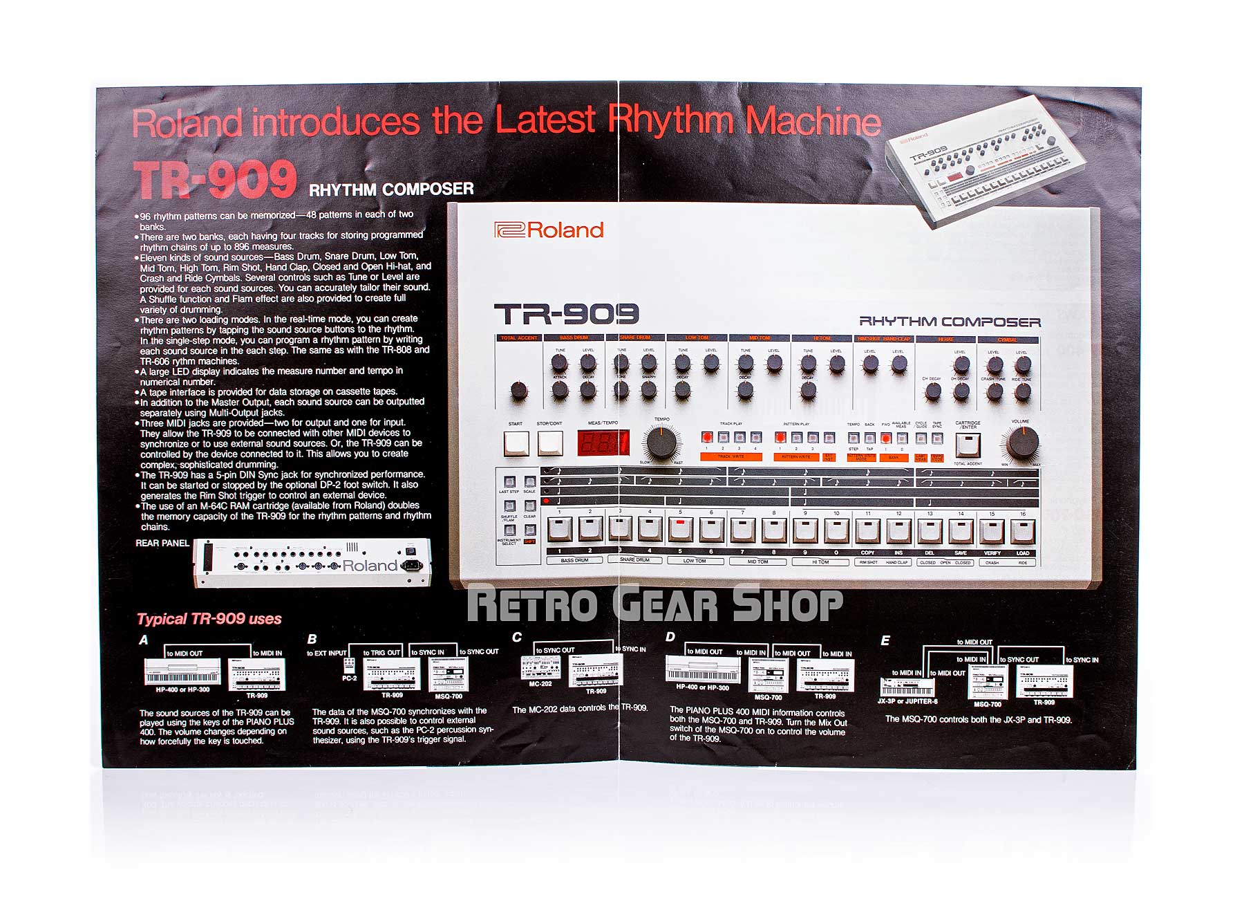 Roland TR-909 Drum Machine Rare Vintage Analog Synthesizer Synth