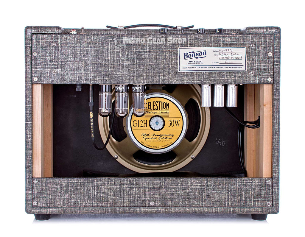 Benson Amps Monarch Reverb Combo 1x12 Night Moves Finish Wheat Grill Rear