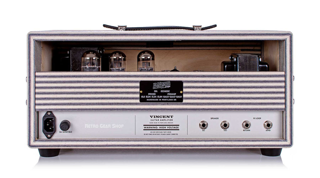 Benson Vincent Head White Classic Striped Rear