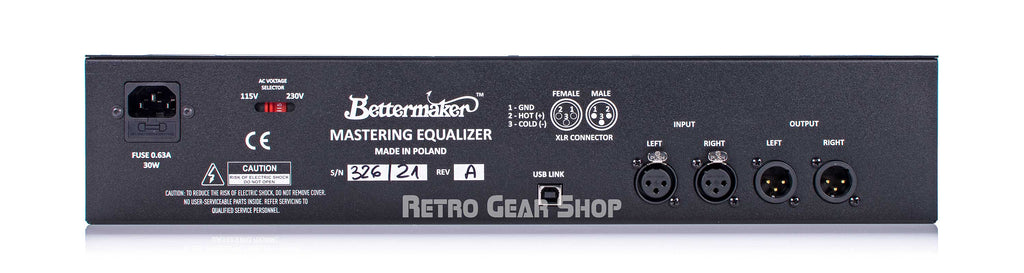 Bettermaker Mastering Equalizer Rear